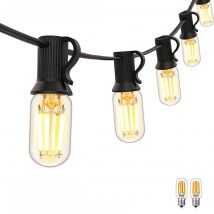 Dimmable T20 LED Street Garland EU Outdoor Light String E12 2W Waterproof Connectable Warm White Party Supplies Outdoor Decor