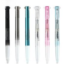 Japan UNI STYLE FIT series UE3H-159 transparent + solid color student three-function press pen case transparent/metal