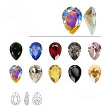 10PCS 4x6mm Pear Crystal Glitter Glass Rhinestones Different Colors Nail Stones 3D Jewelry Making Beads DIY Nail Art Gems