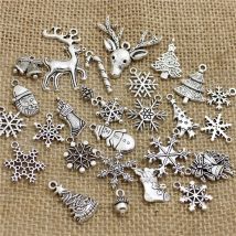 60Pcs Mixed Antique color Tone Christmas Charms Pendants Wholesale