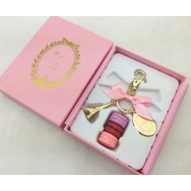 Macaron Eiffel Tower pendant key chains for women girls gold color alloy bowknot bag charm car keychain key ring with gift box