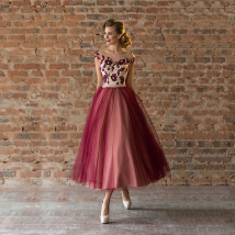 Charming Latest Short Lace Prom Party Dresses Tea Length Cap Sleeves Illusion Jewel Neck Beading Wedding Guest Gowns Corset Back