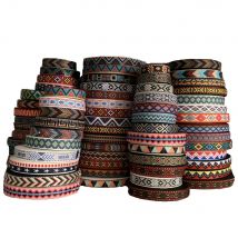 5 Yards 3/4" 2cm Lace Fabric Colorful Flower Geometric Jacquard Embroidered Ribbons DIY Apparel Wrapping Trim Sewing Accessories