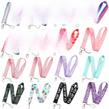 LB3010 Pink Love Neck Strap Lanyard for Key ID Card Cell Phone Straps USB Badge Holder DIY Neck Strap Hang Rope Rainbow Keychain