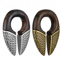 KUYOUTH Wood Bronze Ear Weight Expanders Body Jewelry Earring Gauges Stretchers 2PCS