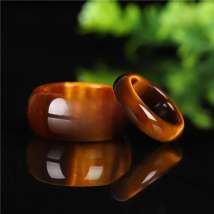 Natural  Tiger Eye Stone 6-12 Size Ring Chinese Jadeite Amulet Fashion Charm Jewelry Hand Carved Crafts Gifts for Women Men