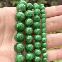 Natural Mi Huang Green Jades Stone Beads Round Loose Spacer For Jewelry Making DIY Bracelet Handmade 6/8/10mm