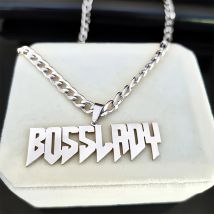 Benutzerdefinierte Herren-Halskette, kubanische Kette, personalisierte Rock-Hip-Hop-Halskette, individuelle Namensnummern, Text, 304L-Edelstahl-Schmuck