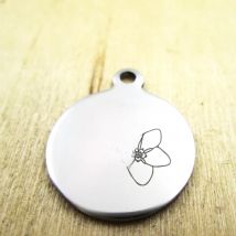20pcs/lot-forget me or not stainless steel charms - Laser Engraved - Customized - DIY Charms Pendants