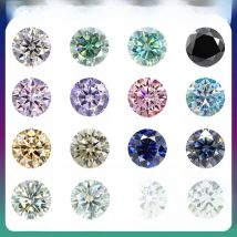 Colored moissanite 1mm~2.9mm Round Loose Gemstones Beads Brilliant Cut Excellent Cut