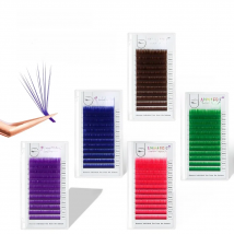 ANNAFRIS Colored Easy Fan Volume Eyelash Extension Pink/Green/Brown/Blue/Purple Auto Blooming Faux Mink Graft Cilios For Makeup