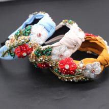 Crystal Rose Flower Prom Headband New fashion rose flower rhinestone headband ladies cloth hand-sewn exquisite hair 728
