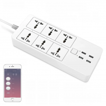 WIFI Smart Power Srip Universal  with 5V3.1A Alexa Googlehome Bluetooth Control Multi plug 6AC 4USB Voice Contro UK/EU/US/AU