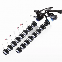 2.5X 4X 6X 8X 10X 15X 20X 25X Multi-Power Magnifier Loupe Magnifying Glasses with LED Lights Helping Hand Soldering Solder Clamp