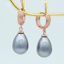 SHENJIANG Elegant Temperament 585 Rose Gold Color Water Drop Simulated Pearl Dangle Earrings For Women Wedding Party Jewelry