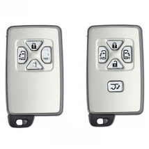 KEYECU for Toyota Alphard Estima Vellfire Smart Card Remote Car Key Shell Case Fob 4/5 Button With Uncut Blade White Color