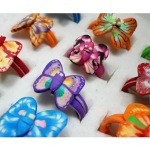 10Pcs Whole Mixed Jewelry Ring Lots Lovely Children Polymer Clay Butterfly Rings LR193