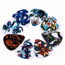 SOACH 10pcs/Lot 1.0mm thickness guitar strap guitar parts cool Dragon design guitar picks pick