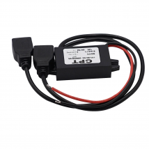 DC-DC Converter Module 12V to 5V 3A 15W Double USB Step Down Power Output Adapter Car Potting Waterproof Power Supply Module