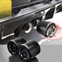 1 Piece High Quality Black Carbon Fiber 95mm Inlet Exhaust Tips for New 2021 2022 Mini Copper F60 JCW Countryman Model Cars Part