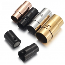 Stainless Steel 2-8mm Hole Strong Magnetic Clasp for Leather Cord with Safe Lock DIY Bracelet Jewelry Making Accessories