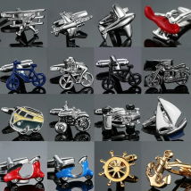 As high quality men's Cufflinks brand new boat anchor racing bicycle aircraft Cufflinks men's Wedding Shirt badge pin gift