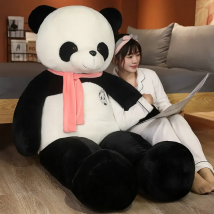 80-120cm Lovely Bear with Scarf Giant Animal Treasure Panda Plush Toys Stuffed Soft Dolls Pillow  Children Present