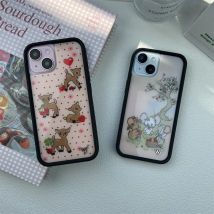 Fashion Wildflower Star Deer phone case for iPhone 17 Pro 12 13 14 plus 15 16 Pro Max Strawberry polka dot cherry bottom cover
