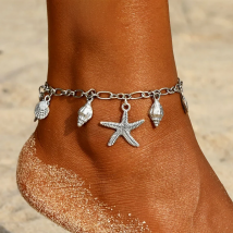 FNIO Vintage star pendant anklets for women 2018 ankle bracelets on the leg bohemian foot beach jewelry Party gift free drop