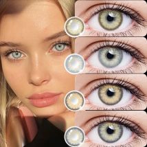 2pcs Brown Contact Lenses with Diopters Graduated Beautiful Pupil Prescription Correct Myopia Hydrophilic Cosmetics Accessories