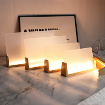 Creative LED lights Solid Wooden Photo Frame Innovative Acrylic U Shaped Photo Frame Home Desk Decoration