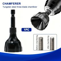 Schwarzer Wolframstahl mit drei Klingen zum Entgraten von Fasen, Gewindefilet-Trimmschneider, Schraubenbolzen, Entgraten von Bohrwerkzeugen