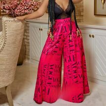 Elegant Women's Pants Summer Fashionable Printed Long Pants Loose Comfortable High Waisted Slightly Flared Pants Cargo Pants