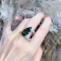 Water Drop Emerald Finger Ring 925 sterling silver Party Wedding band Rings for Women Bridal Promise Engagement Jewelry Gift