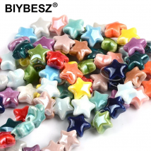14mm Green White Multicolor Pentagram Ceramic Beads For Jewelry Making DIY Bracelet Earring Pendant Loose Beads Accessories