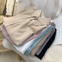 XEJ Chiffon Blouse Women's White LongSleeve Tops Spring 2022 Korean Fashion Shirt Solid Color Niche Loose Shirt Women Plus Sizes