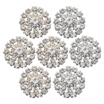 10pcs/lot 20mm Sale Price Pearl Flower Crystal Metal Alloy Buttons Sewing Handwork Diy Rhinestones Decoration Silver Accessories