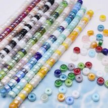 6.5x3mm 100pcs/bag Mixed-color Glass Beads Handmade Jewelry Making Spacer Beads Disk Flat Loose Spacer Beads For Jewelry Making