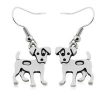 Vintage Cartoon Anime Jack Russell Terrier Dog Drop Earrings Metal Big Long Dangle Earrings for Women Jewelry Girls Party Gift