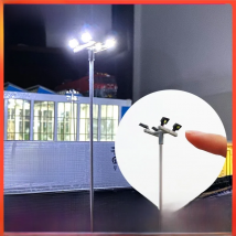 4PCS HO Scale Model lighting tower,12V Model Street Lights Layout Lamppost Train/Garden/Playground/Stadium Overhead Lights