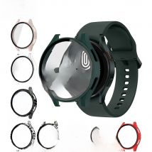 Glass+Matte Watch Cover for Samsung Galaxy Watch 4 Case 44mm 40mm,All Around Coverage Protective Bumpers for Galaxy Watch 5/4