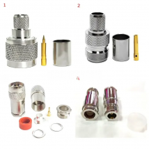 10Pcs  LMR400 L16 N Type Male Female Connector L16 N Male Female Crimp&clamp for LMR-400 7D-FB Cable Brass Nickel Plated Copper