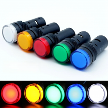 Plastic Led Indicator Lights 16mm Pilot Signal Lamp Warning Panel Mount Distribution Box Power Supply Work Light 12V 24V 220V