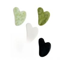 5-Color Option Heart-Shaped Jade Gua Sha Scraping Board Facial Massage Tool - Black White Green Blue - Scraping Massager