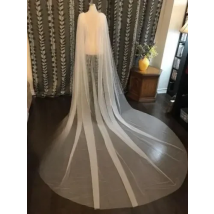 Plain Wedding Cape Veil Bridal Shoulder Veil White/Ivory Tulle Long Cape Cloak Shawl White/ Ivory