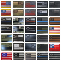 Reflective American Embroidered Patches United States US Patch PVC Rubber Embroidery Patches For Clothing Backpack