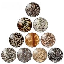 New Animal skin leopard Print Patterns  8mm/10mm/12mm/18mm/20mm/25mm Round photo glass cabochon demo flat back Making findings