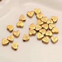 SUNIBI Initial Name Heart Shape Pendant For Necklaces Stainless Steel Necklace for Women Bracelet Make Earrings Jewelry