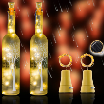 Solar Power Wine Bottle Lights LED Waterproof String Light outdoor Fairy Garland Lights Christmas Wedding bar hotel Decoration