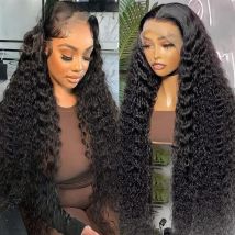 Deep Wave Wigs 13x6/13x4 HD Transparent Lace Front Human Hair Wigs 360 Lace Frontal Wig Human Hair Cury 5x5 HD Lace Closure Wigs